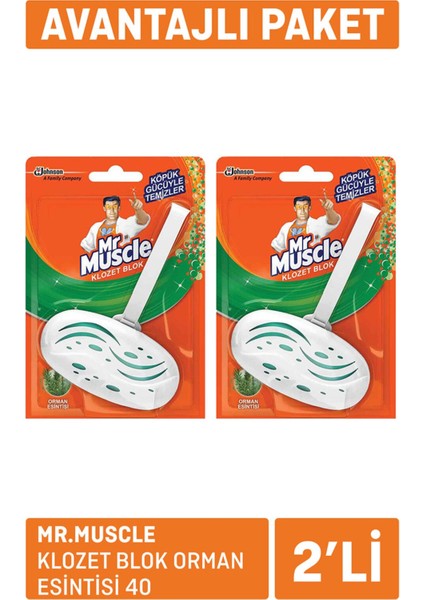 Mr.muscle Klozet Blok Orman Esintisi 2X40
