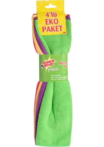 Brite Mikrofiber Açık Bez 4'lü Retro