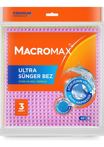 Ultra Sünger Temizlik Bezi 3'lü