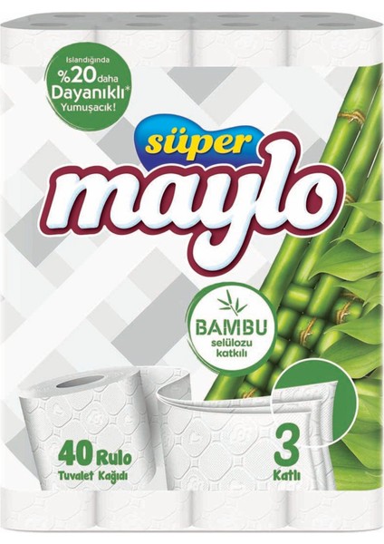 Süper Maylo Bambu Katkılı Tuvalet Kagıdı 40'lı