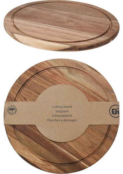 Akasya Yuvarlak Kesme Tahtası 30 cm