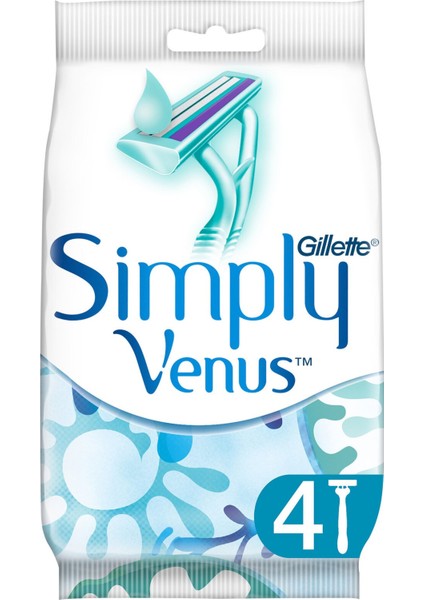 Gillette Simply Venus 2 Kullan At Kadın Tıraş Bıçağı 4 Adet