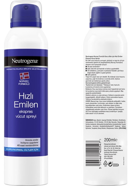 Hızlı Emilen Vücut Spreyi 200ML