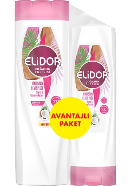 Hindistan Cevizi Şampuan 400 ml + Saç Kremi 200 ml