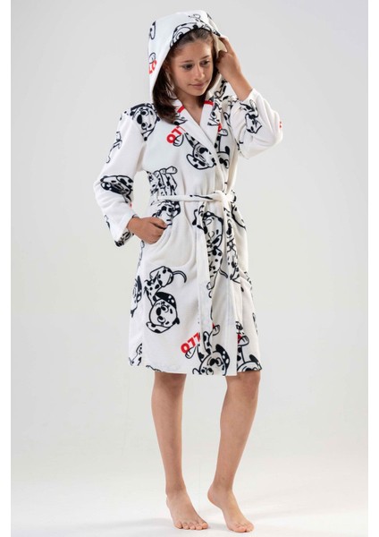 Kız Çocuk Polar Kapüşonlu Beyaz Sabahlık C8T4N0O302 fiyatları