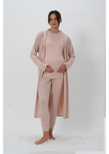 Kadın Kapüşonlu Pudra Sabahlık Yumuşacık CTN82 fiyatları