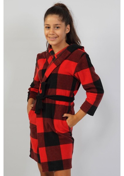 Kız Çocuk Polar Kırmızı Sabahlık C4T6N1O301 fiyatları