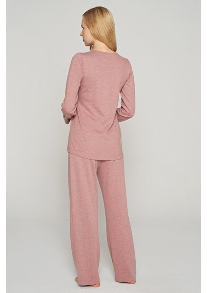 Kadın 3 Lü Kadife Sabahlıklı Gül Kurusu Lohusa Takım C1T0N1O5 fırsatları