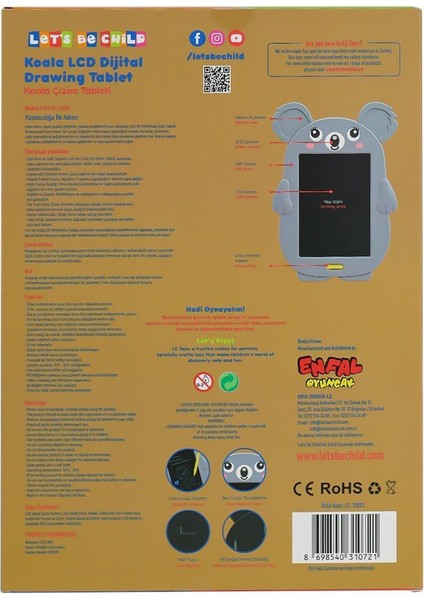 LC-31072 Koala Çizim Tableti 8.5 inç -Lets be Child fiyatları