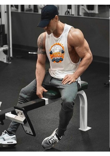 Fitness Gym Tank Top Sporcu Atleti Siyah Ince Askılı (Basket )