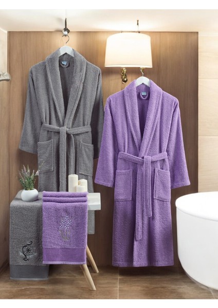 Zena Antrasit Lavanta Havlulu Bornoz fiyatları