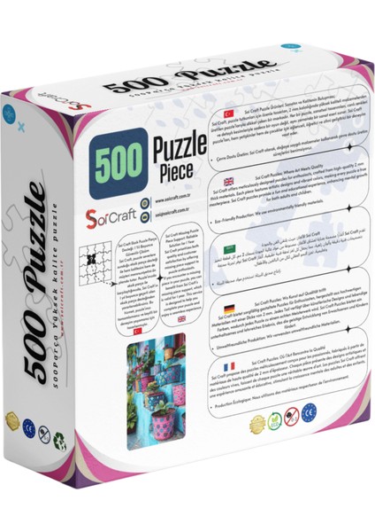 500 Parça Puzzle Renkli Kova Saksılar fiyatları