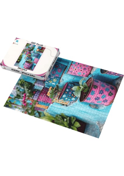 500 Parça Puzzle Renkli Kova Saksılar modelleri