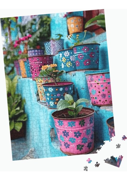 500 Parça Puzzle Renkli Kova Saksılar fırsatları