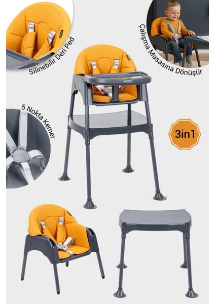 Mama Sandalyesi Ergonomik Tasarım ile Taba 0-6 Yaş