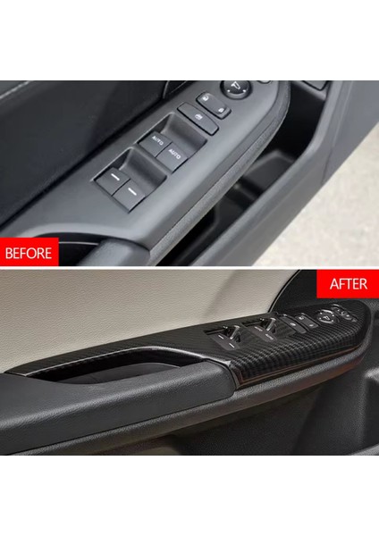 Honda Civic Fc5 Fk7 2017 - 2020 Iç Kapı Kol Dayama Cam Düğme Karbon Fiber 2 Adet Ön Taraf 2 Adet Arka indirimleri
