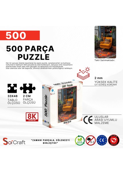 500 Parça Puzzle Vintage Koltuk Minimal