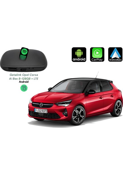 Opel Corsa 8-128GB Ai Box Hareket Halinde Video Izleme Youtube + Netflix + ANDROID13 + Lte