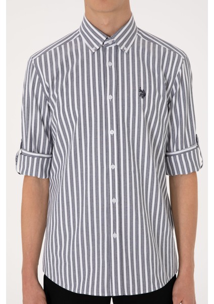 Erkek Lacivert Gömlek Desenli 50306327-VR033