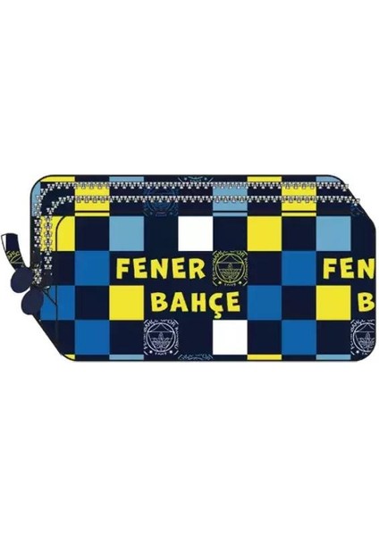Fenerbahçe Dama Desen Kalem Çantası 2 Bölmeli Kalemlik