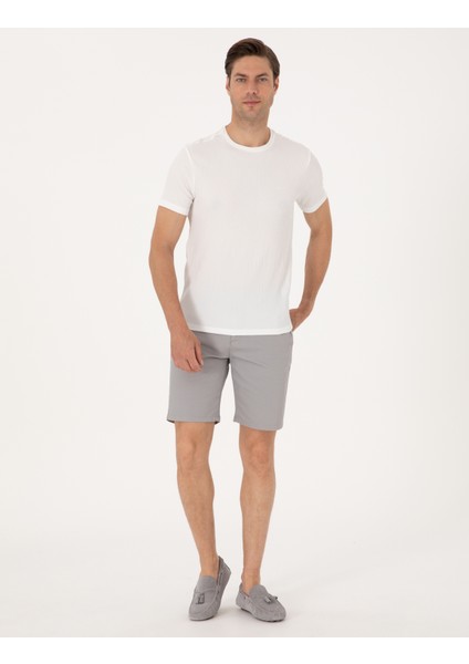 Erkek Gri Slim Fit Dokuma Şort 50308132-VR024