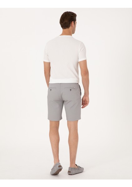 Erkek Gri Slim Fit Dokuma Şort 50308132-VR024