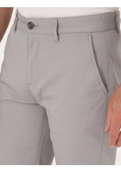 Erkek Gri Slim Fit Dokuma Şort 50308132-VR024