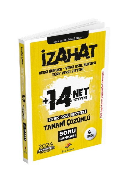 Izahat Vergi Hukuku, Vergi Usul Hukuku, Türk Vergi Sistemi Çıkmış Soru Destekli Tamamı Çözümlü Soru Bankası Enes Eslem Ismail Bayer