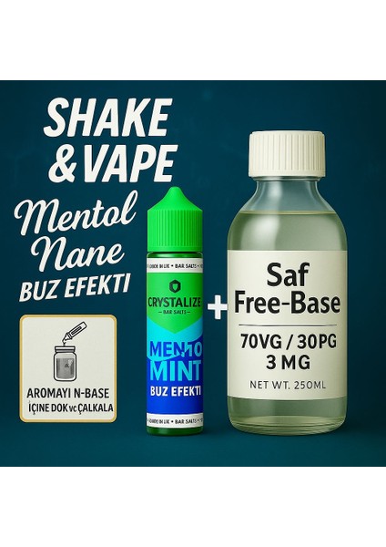 Crystalize Menthol 30 ml + 3mg Free-Base 250 ml Diy Kit