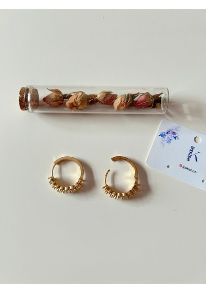 Yarım Tur, Zirkon Taşlı, Orta Boy, Klips Kapamalı, Halka Küpe – Paslanmaz Çelik, Zarif ve Konforlu fırsatları