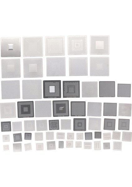 60 Adet Bga Yeniden Toplama Şablonları 304 Paslanmaz Çelik Evrensel Yeniden Işleme Ağı Şablon Seti Bilgisayar Çipi Onarımı Için (Yurt Dışından)