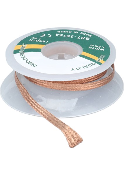 Lehim Sökme Fitili Temizleme Gerektirmeyen Alaşımlı Bakır Düşük Kalıntı Lehim Sökme Örgü Kemer 1,5 Metre3,5 mm (3515A) (Yurt Dışından)