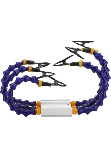 Lehimleme Yardımcı Elleri Abs Esnek Kol Alüminyum Alaşımlı Taban Üçüncü El Lehimleme Aleti Çıkarılabilir Kauçuk Kapaklı 6 Adet (Yurt Dışından)