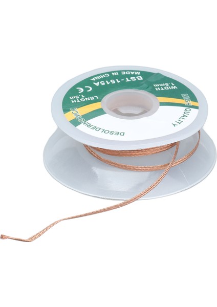 Lehim Sökme Teli Alaşımlı Bakır Lehim Fitil Sökücü Temizleme Gerektirmeyen Lehim Emici Alet 1,5 Metre 1,5 mm (1515A) (Yurt Dışından)