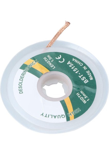 Lehim Sökme Teli Alaşımlı Bakır Lehim Fitil Sökücü Temizleme Gerektirmeyen Lehim Emici Alet 1,5 Metre 1,5 mm (1515A) (Yurt Dışından) fırsatları
