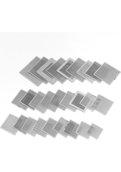 27 Adet Evrensel Doğrudan Isıtmalı Bga Yeniden Toplama Ağı Şablonları Lehimleme Aksesuarları Için (Yurt Dışından) modelleri