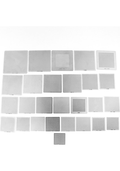 27 Adet Evrensel Doğrudan Isıtmalı Bga Yeniden Toplama Ağı Şablonları Lehimleme Aksesuarları Için (Yurt Dışından) fırsatları