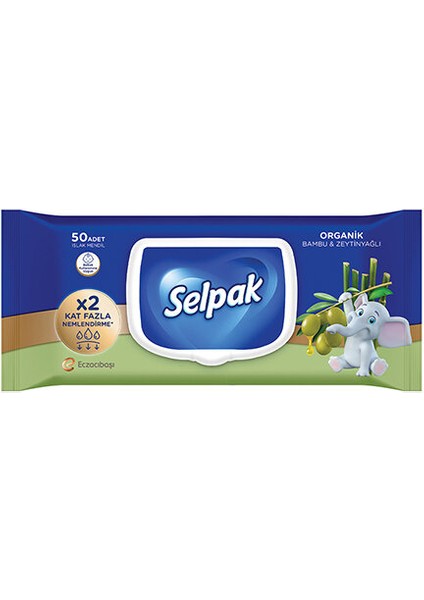 Organik Bambu & Zeytinyağlı Özlü Islak Mendil 50'li fiyatları