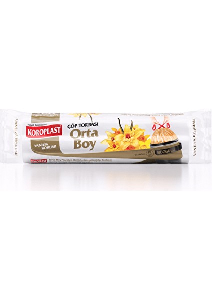 Çöp Torbası Hapsetme Vanilya Büzgülü Orta Boy 15'li
