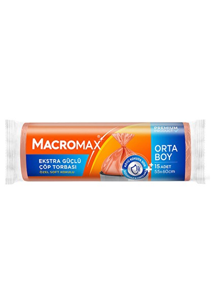 Extra Güçlü Çöp Torbası Orta Boy 15'li