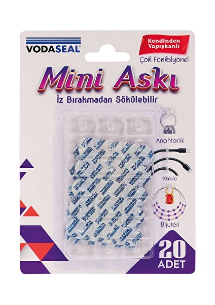 Iz Bırakmadan Sökülebilir Mini Askı 20'li Set