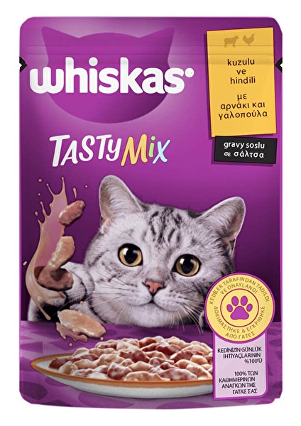 Tasty Mix Kuzulu ve Hindili 85 gr Yetişkin Kedi Yaş Maması