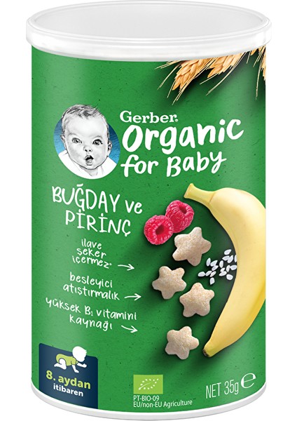 Organik Muzlu Ahududulu Atıştırmalık 35 G 8 Aydan İtibaren Bebekler İçin Besleyici