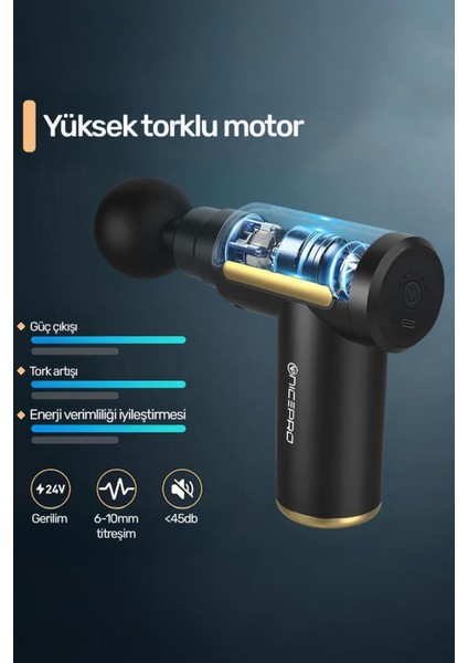 Taşınabilir 6 Seviyeli Mini Masaj Tabancası, 3800RPM, Type-C, Profesyonel Kullanım fırsatları