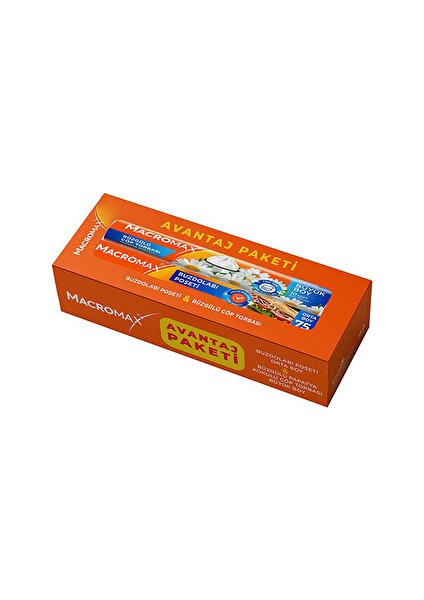 Ikili Avantaj Paketi Set (Orta Boy 75LI Buzdolabı Poşeti + Çöp Torbası Büzgülü Yasemin Kokulu 10 Lu)