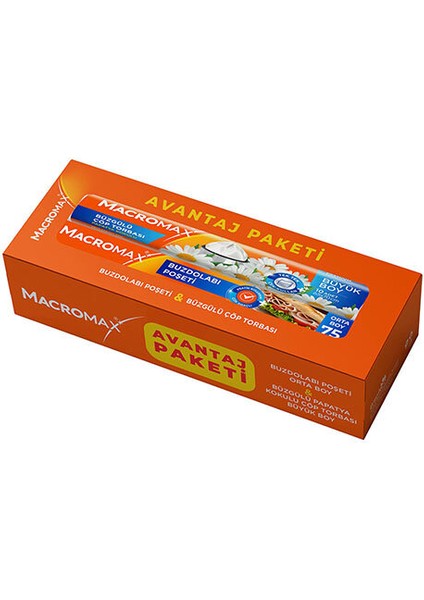 Ikili Avantaj Paketi Set (Orta Boy 75LI Buzdolabı Poşeti + Çöp Torbası Büzgülü Yasemin Kokulu 10 Lu)