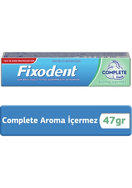 Diş Protez Yapıştırıcı Krem Complete Aroma Içermez 47G