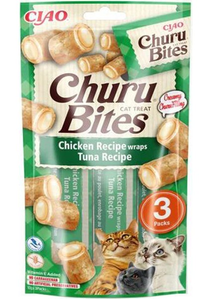 Churu Bites Tavuk Sargılı ve Ton Balıklı Kedi Ödül Maması 3 x 10 gr fiyatları