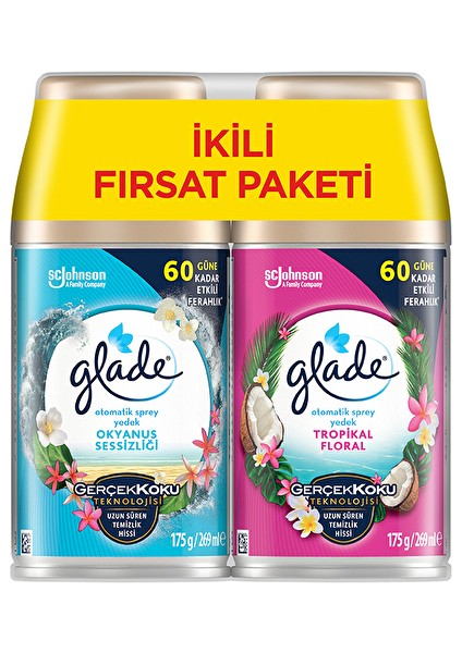 Oda Kokusu Otomatik Sprey 2'li Okyanus + Tropikal 269 ml x 22'li