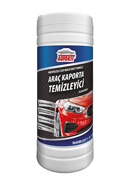 Araç Kaporta Koruyucu ve Parlatıcı Temizleyici Islak Havlu Plastik Kutu 50'li